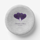 Lila Herzblasen Hochzeitspapierschüsseln Pappteller (Vorderseite)