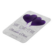 Lila Herzblasen speichern das Datumsfenster Magnet (Linke Seite)