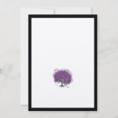 Lila Herzblatt Tree Black Border Wedite Einladung (Rückseite)