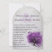 Lila Herzblatt Tree Hochzeitseinladungen Einladung (Rückseite)