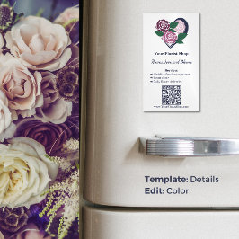 🌷 Lila Herzblut Florist Business Card Magnet