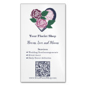 🌷 Lila Herzblut Florist Business Card Magnet (Vorderseite Vertikal)