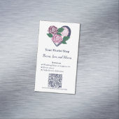🌷 Lila Herzblut Florist Business Card Magnet (Beispiel)