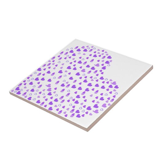 Lila Herzcluster Fliese (Seite)