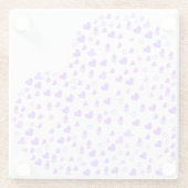 Lila Herzcluster Glasuntersetzer (Rückseite)