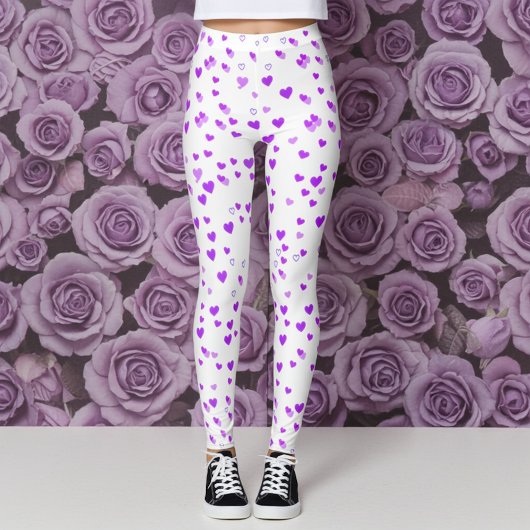 Lila Herzcluster Leggings