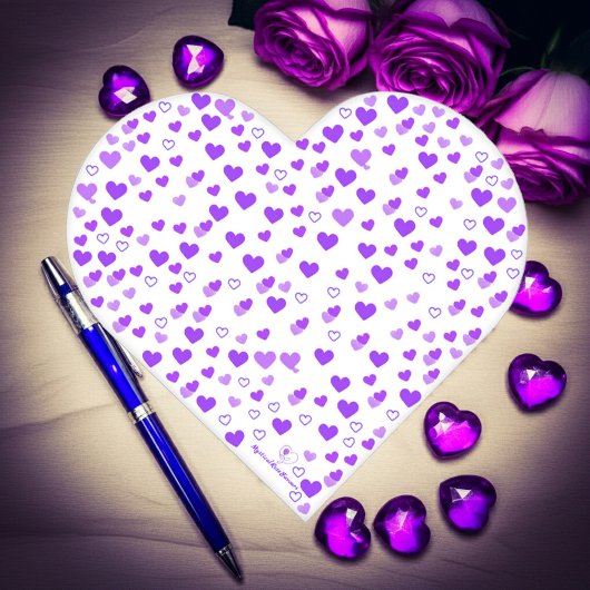 Lila Herzcluster Notizblock