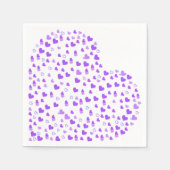 Lila Herzcluster Serviette (Vorderseite)