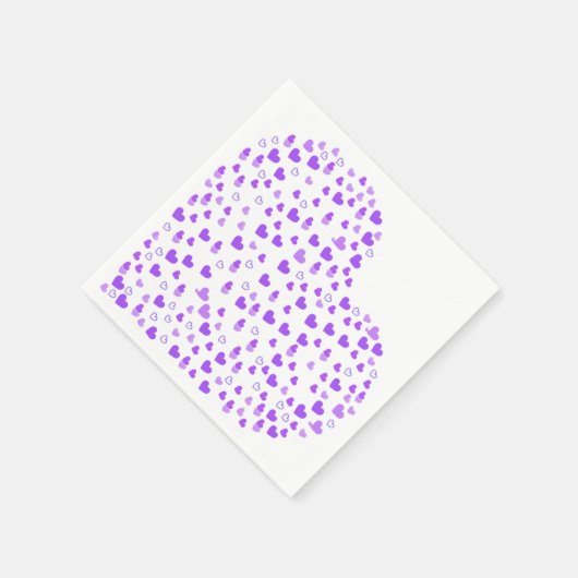 Lila Herzcluster Serviette (Ecke)