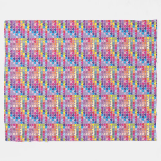 lila Herzdecke Fleecedecke (Vorderseite (Horizontal))