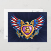 Lila Herzdesign Postkarte (Vorne/Hinten)