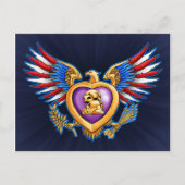 Lila Herzdesign Postkarte (Vorderseite)