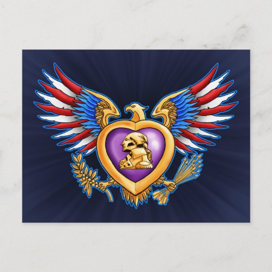 Lila Herzdesign Postkarte (Vorderseite)