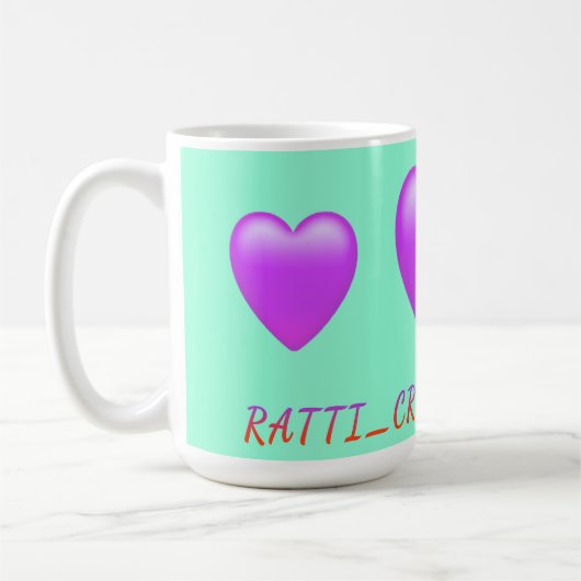 Lila Herzdesign "Ratti_Creative_Arts" Kaffeetasse (Links)