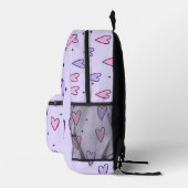 lila Herzdesign Schule Buchsack Reise Bedruckter Rucksack (Rechts)