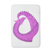 Lila Herzdrache in Weiß Badematte (Vorderseite Vertikal)