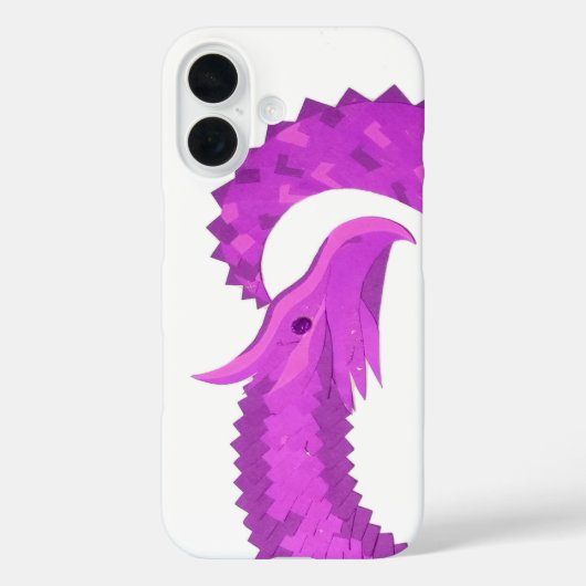 Lila Herzdrache in Weiß Case-Mate iPhone Hülle (Rückseite)