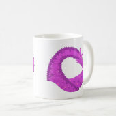 Lila Herzdrache in Weiß Kaffeetasse (VorderseiteRechts)