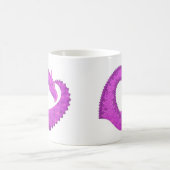 Lila Herzdrache in Weiß Kaffeetasse (Mittel)