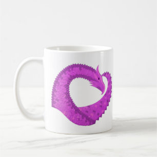 Lila Herzdrache in Weiß Kaffeetasse