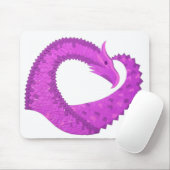 Lila Herzdrache in Weiß Mousepad (Mit Mouse)