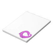Lila Herzdrache in Weiß Notizblock (Rotiert)