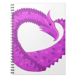 Lila Herzdrache in Weiß Notizblock