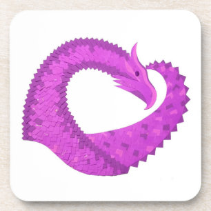 Lila Herzdrache in Weiß Untersetzer