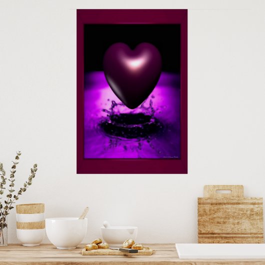 Lila Herzdruck Poster (Küche)