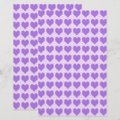 Lila Herzen Briefpapier (Vorne/Hinten)