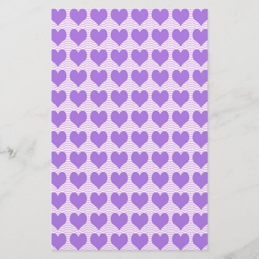 Lila Herzen Briefpapier (Vorderseite)