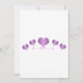 Lila Herzen Design-Hochzeit Einladung (Rückseite)