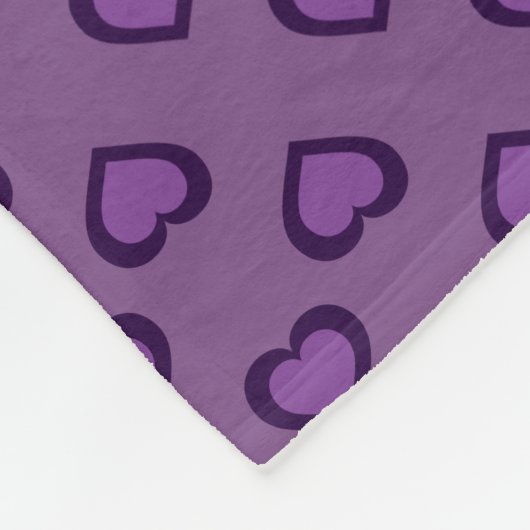 Lila Herzen Fleecedecke (Ecke)