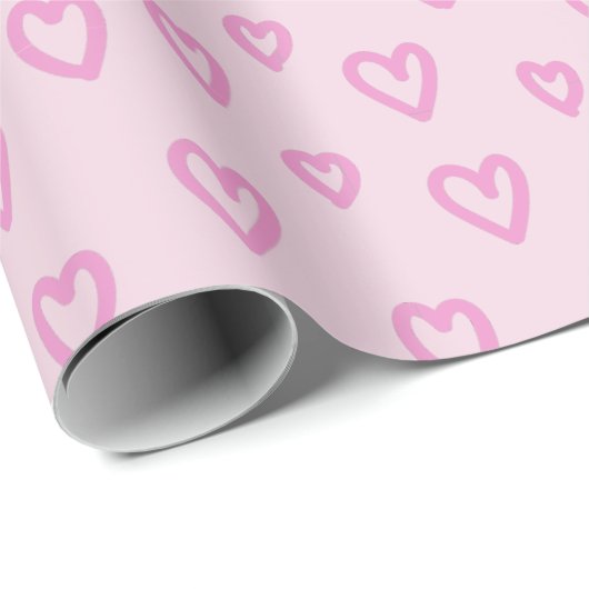 Lila Herzen Geschenkpapier (Rolleneckpunkt)