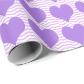 Lila Herzen Geschenkpapier (Rolleneckpunkt)