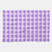 Lila Herzen Geschirrtuch (Horizontal)