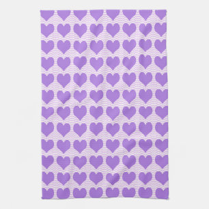 Lila Herzen Geschirrtuch