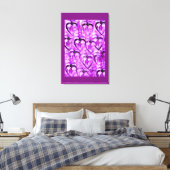 Lila Herzen Leinwanddruck (Insitu (Schlafzimmer))