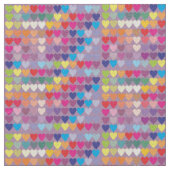 lila Herzen Regenbogengewebe Stoff (Nahaufnahme)