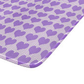 Lila Herzen Schneidebrett (Ecke)