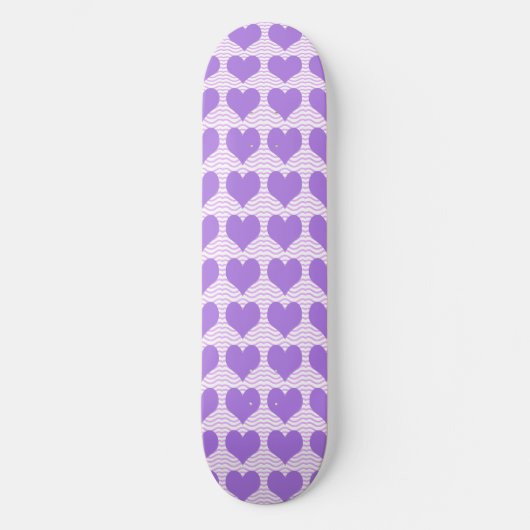 Lila Herzen Skateboard (Vorderseite)