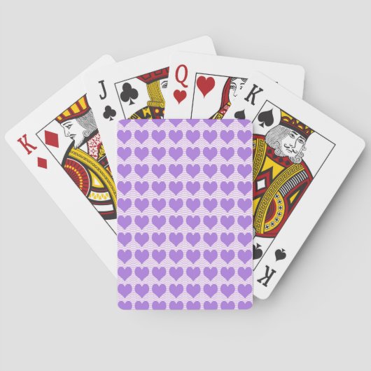 Lila Herzen Spielkarten (Rückseite)
