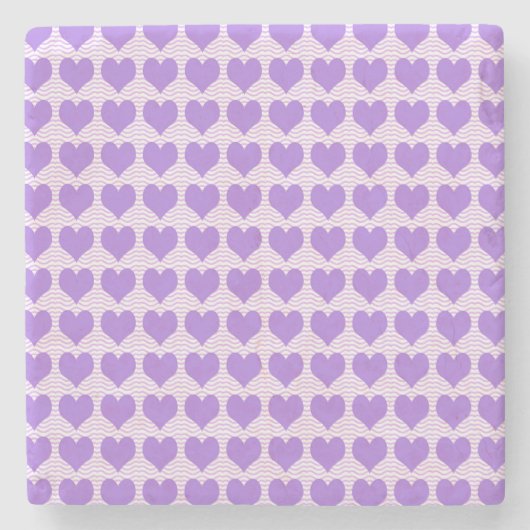 Lila Herzen Steinuntersetzer (Vorderseite)