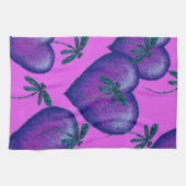 Lila Herzen und Libellen Küchentuch (Horizontal)