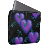 Lila Herzen und Libellen Laptopschutzhülle (Vorne Rechts)