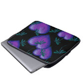 Lila Herzen und Libellen Laptopschutzhülle (Vorne Knopf)