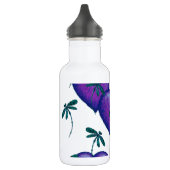 Lila Herzen und Libellen Trinkflasche (Links)
