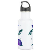 Lila Herzen und Libellen Trinkflasche (Rückseite)