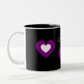 Lila Herzenkundengerechte Namensvalentine-Tasse Zweifarbige Tasse (Links)