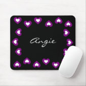Lila Herzenpersonalisierter Valentine Mousepad (Mit Mouse)